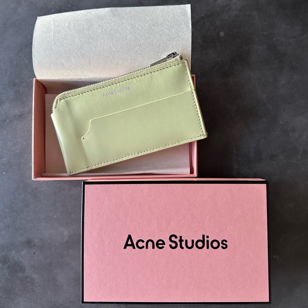 Acne Studios Green Compact Zip Wallet